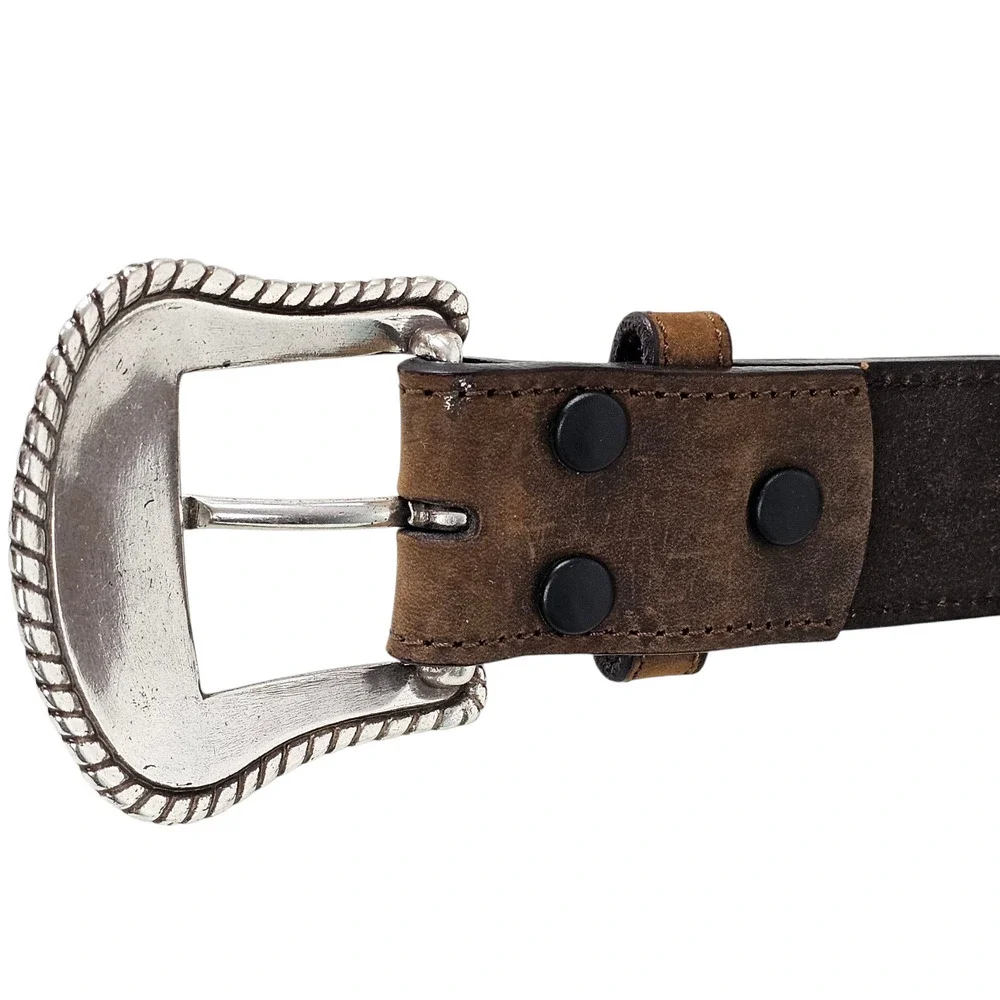 Nocona Belt Brown Leather overlay detailing size 40